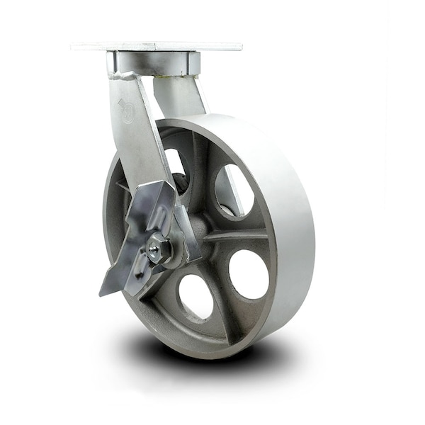 12 Inch Heavy Duty Semi Steel Cast Iron Caster with Brake and Swivel Lock SCC